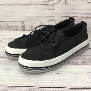 Women’s Sperry black top sider leather shoes
